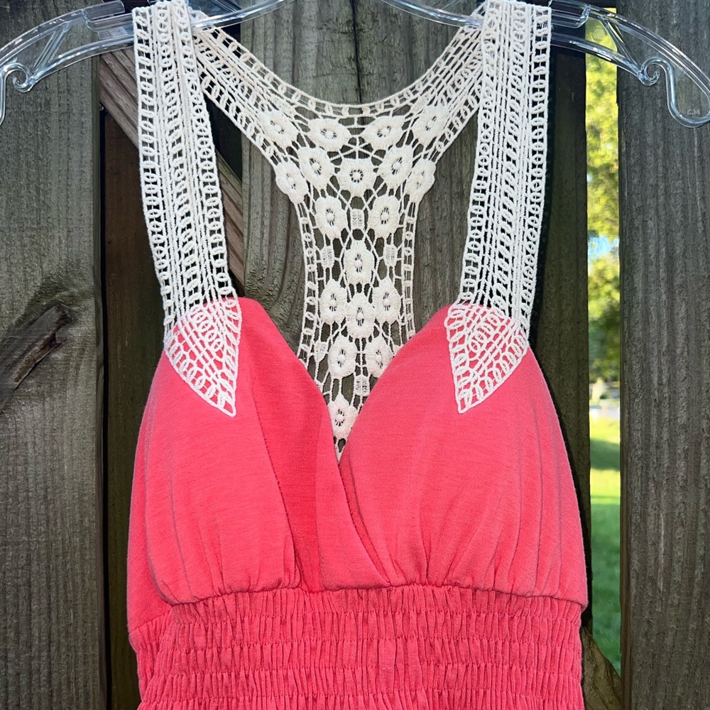 Sequin Hearts Coral maxi dress - Picture 2 of 6